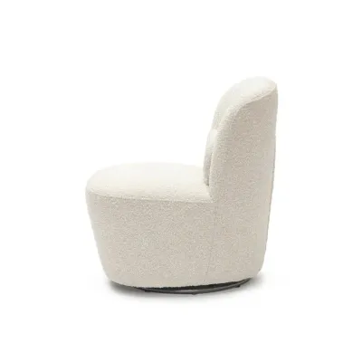 Chase Swivel Accent Chair W68 x D75 x H80 cm - White Fabic