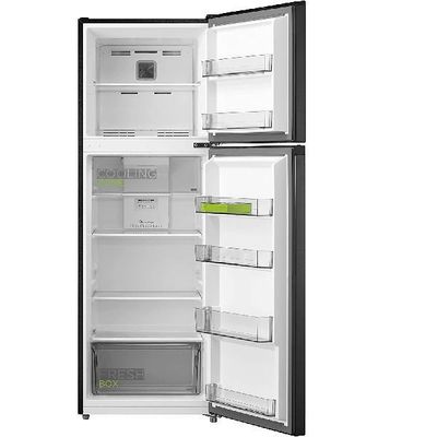 Midea 390L Gross Top Mount Double Door Refrigerator | MDRT390MTE28 | 2 Doors Frost Free Fridge Freezer with Smart Sensor & Humidity Control, Active-C Fresh, Multi-Air Flow, Electronic Control | Dark Silver