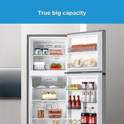 Midea 489L Gross Top Mount Double Door Refrigerator MDRT489MTE46 | 2 Doors Frost Free Fridge Freezer With Smart Sensor & Humidity Control | Active-C Fresh| Multi-Air Flow| Electronic Control| Silver
