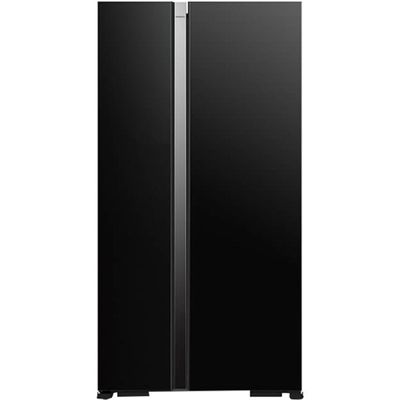 Hitachi Gross 700L Net 595L Side By Side Refrigerator | Quick Cooling & Freezing | Frameless Glass Design | LED Control Panel | Black | RS700PUK04GBK
