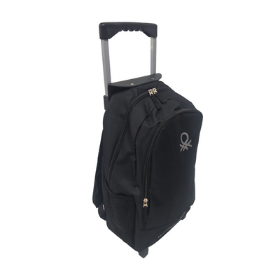 Benetton School Trolley Bag 19 Inch Black Polyester Set of 01