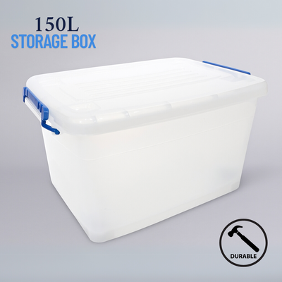 Heavy-Duty Storage Box with Lid – 150L Large Capacity Organizer for Home, Garage & Outdoor Use