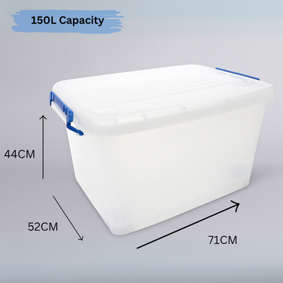 Heavy-Duty Storage Box with Lid – 150L Large Capacity Organizer for Home, Garage & Outdoor Use