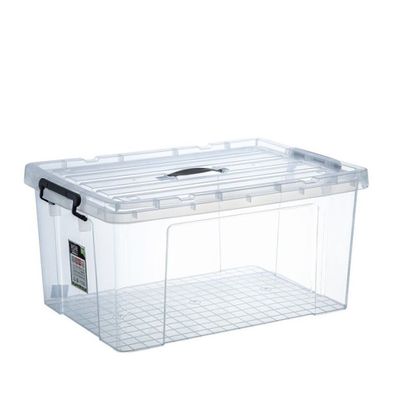 65L Clear Plastic Storage Box with Locking Lid – Compact Transparent Organizer for Home & Office Use