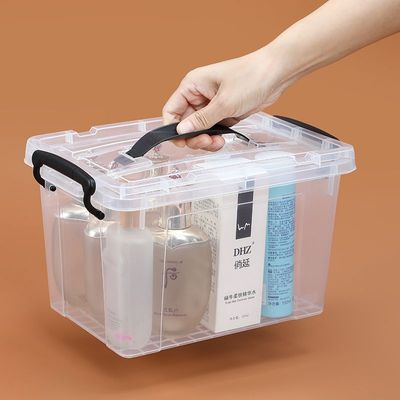 6L Clear Plastic Storage Box with Locking Lid – Compact Transparent Organizer for Essentials & Accessories