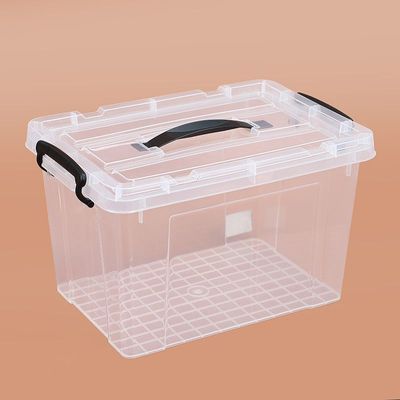 6L Clear Plastic Storage Box with Locking Lid – Compact Transparent Organizer for Essentials & Accessories
