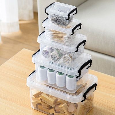 1.3L Clear Mini Storage Box with Locking Lid – Compact Transparent Organizer for Small Essentials