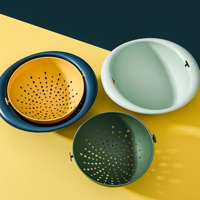 2-in-1 Colander with Bowl Set – Multi-Functional Kitchen Strainer for Washing, Draining & Serving (TEAL/YELLOW)