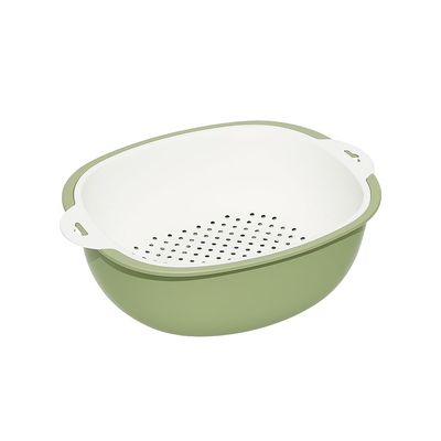 2-in-1 Colander with Bowl – Easy Drain Kitchen Strainer for Fruits, Vegetables & Pasta | 3.5L Capacity (ORANGE/WHITE)