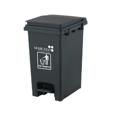 15L Pedal Dustbin – Compact & Durable Polypropylene Trash Bin with Foot Pedal and Secure Lid – Ideal for Home, Bathroom, or Office Use (Grey)