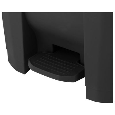 30L Pedal Dustbin – Large Capacity Trash Can with Foot Pedal and Odor-Control Lid – Durable Polypropylene Bin for Home, Pantry, or Workspace (Black)