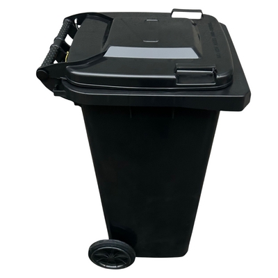 120L Pedal Dustbin – Extra-Large HDPE Trash Bin with Foot Pedal & Wheels – Weatherproof Waste Container for Outdoor & Industrial Use (Black)