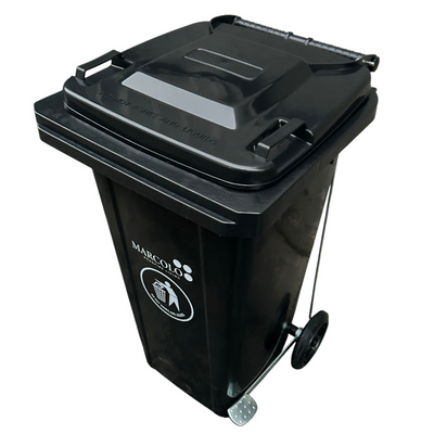 120L Pedal Dustbin – Extra-Large HDPE Trash Bin with Foot Pedal & Wheels – Weatherproof Waste Container for Outdoor & Industrial Use (Black)