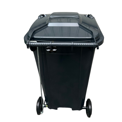 120L Pedal Dustbin – Extra-Large HDPE Trash Bin with Foot Pedal & Wheels – Weatherproof Waste Container for Outdoor & Industrial Use (Grey)