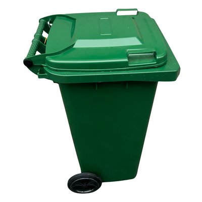 120L Pedal Dustbin – Extra-Large HDPE Trash Bin with Foot Pedal & Wheels – Weatherproof Waste Container for Outdoor & Industrial Use (Green)
