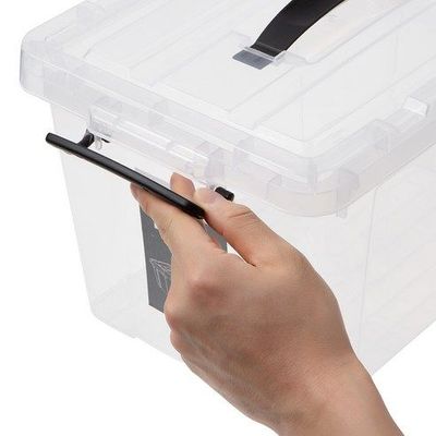 2.6L Clear Plastic Storage Box with Locking Lid – Mini Transparent Organizer for Home, Office & Travel