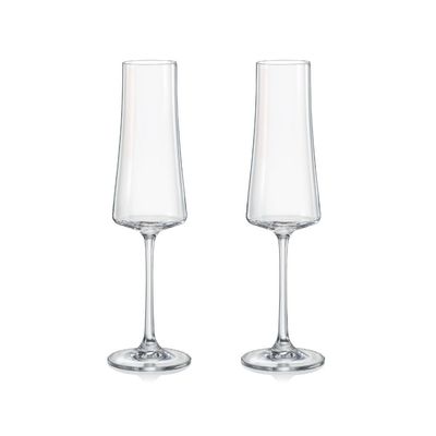 Crystalex Champagne Flute Glass Xtra 210ml, Crystalline (Set of 2)
