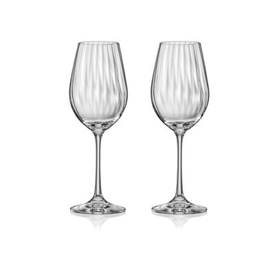 Crystalex White Wine Glass Waterfall 350ml, Crystalline (Set of 2)