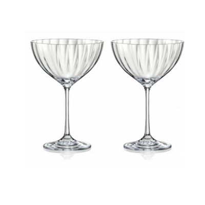 Crystalex Coupette, Cocktail Glass Waterfall 340ml, Crystalline (Set of 2)