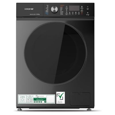 Krome Front Loading Washer Dryer Machine | 10 Kg Washing | 7 Kg Drying | 1400 RPM Spin | Variable Temperature | Foam Sensing & Removal | BLDC Motor | Auto Restart | Auto Balance | Load Detect | Child Lock | Black | KR-WD107STI