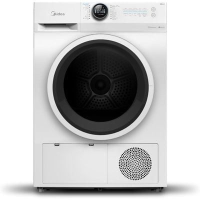Midea 8KG Smart Front Load Condenser Dryer | Lunar Dial | 14 Wash Programs | Inverter Motor & Wrinkle Prevent | Sensor Dryer | Stronger Sanitization | Anti Crease & Quick Dry White | MD200C80W/W-GCC