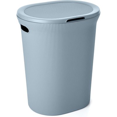 Tatay Baobab Laundry Basket, 40L Capacity, Polypropylene, Bpa Free, with Lid. Blue Mist. Measures 41 X 33 X 50 Cm