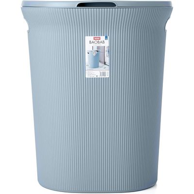 Tatay Baobab Laundry Basket, 40L Capacity, Polypropylene, Bpa Free, with Lid. Blue Mist. Measures 41 X 33 X 50 Cm
