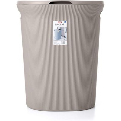 Tatay Baobab Laundry Basket, 40L Capacity, Polypropylene, Bpa Free, with Lid. Taupe. Measures 41 X 33 X 50 Cm