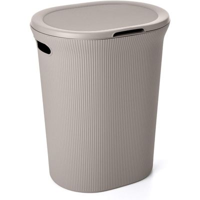 Tatay Baobab Laundry Basket, 40L Capacity, Polypropylene, Bpa Free, with Lid. Taupe. Measures 41 X 33 X 50 Cm