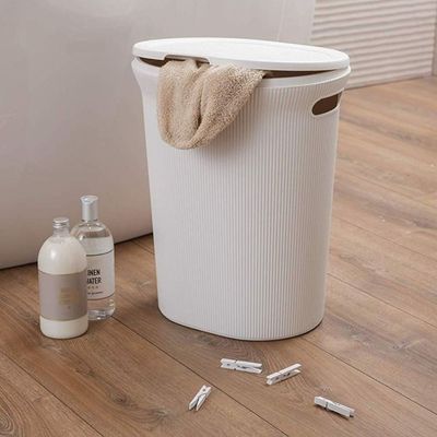 Tatay Baobab Laundry Basket, 40L Capacity, Polypropylene, Bpa Free, with Lid. Taupe. Measures 41 X 33 X 50 Cm