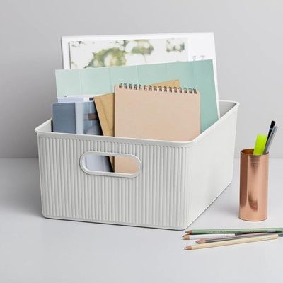Tatay Baobab Large Multi-Purpose Storage Basket with Capacity for 15 Litres, White, 29.4 x 38.5 x 16 - 7010301