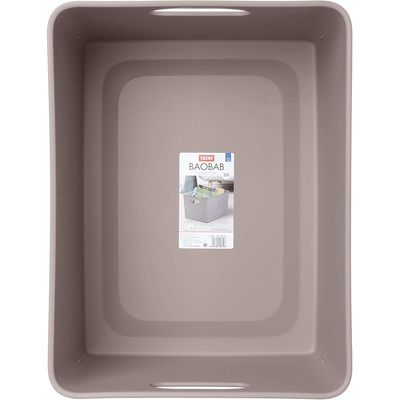 Tatay Storage Box Baobab, 22L Capacity, Polypropylene, BPA free, Taupe. Measures 29.4 x 38.5 x 23 cm