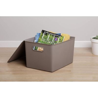 Tatay Storage Box Baobab, 22L Capacity, Polypropylene, BPA free, Taupe. Measures 29.4 x 38.5 x 23 cm