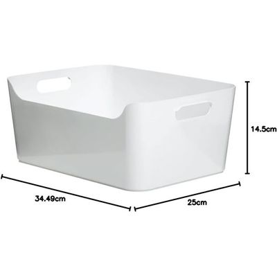 Tatay Storage Box, 10L Capacity, Polypropylene, BPA-Free, White, Dimensions: 34.5 x 25 x 14.5 cm - 7011901