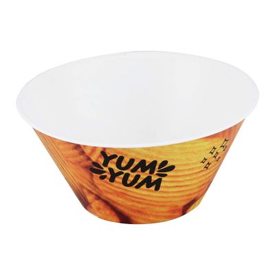 Herevin 750ml Yellow Chips Printed Snack Bowl – BPA-Free Polypropylene (PP) Lightweight Serving Bowl for Chips, Namkeen, Popcorn & Snacks