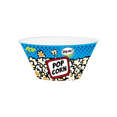 Herevin 750ml Blue Popcorn Printed Snack Bowl – BPA-Free Polypropylene (PP) Durable & Lightweight Bowl for Popcorn, Chips, Namkeen & Snacks