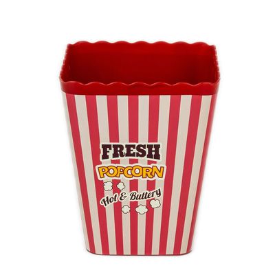 Herevin 1.3 Litre Red Popcorn Box - Classic Striped Theater-Style BPA-Free Polypropylene (PP) Snack Container for Popcorn, Nachos, Chips & Munchies