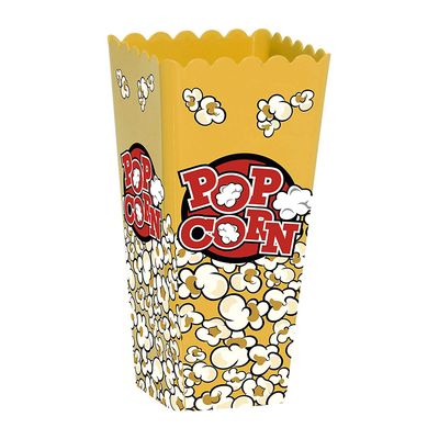Herevin 1.3 Litre Yellow Popcorn Box - Classic Striped BPA-Free Polypropylene (PP) Reusable Snack Container for Popcorn, Chips, Nachos & Munchies
