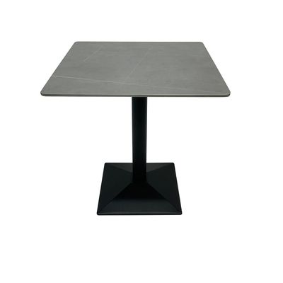 Maple Home Dining Table Modern Marble Patten Metal Base Kitchen Dining Restaurant Table  L70xW70xH74 - Grey