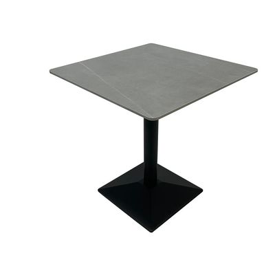 Maple Home Dining Table Modern Marble Patten Metal Base Kitchen Dining Restaurant Table  L80xW80xH75 - Grey