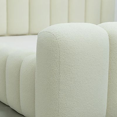 Fleece Upholstered Platform Bed - Wide Backrest Design White Super King Size 200*200 