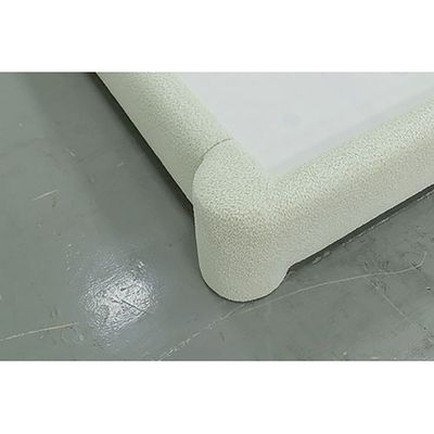 Fleece Upholstered Platform Bed - Heavy-Duty Design with Rounded Corners White Super King Size 200*200 