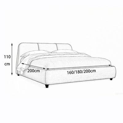 Velvet Upholstered Platform Bed - Minimalist Design Green Queen Size 160*200 
