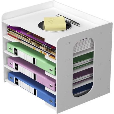 5 Tier Office Paper Organizer for Desk Desktop File Holder Desk Letter Tray & A4 Paper Holder Document Storage Rack for Home Office