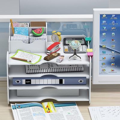 Letter Tray Organiser, Office Desk Tidy Storage Rack File Document Holder A4 Paper Filing Trays for Home Office School (4 Tier)