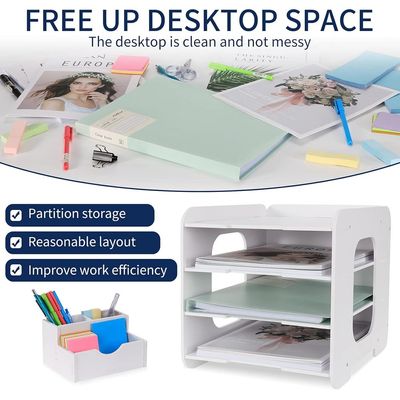 Letter Tray Paper Organizer, Desk Tidy Organizer File Document Holder A4 Paper Filing Trays for Home Office School (4 Tier)