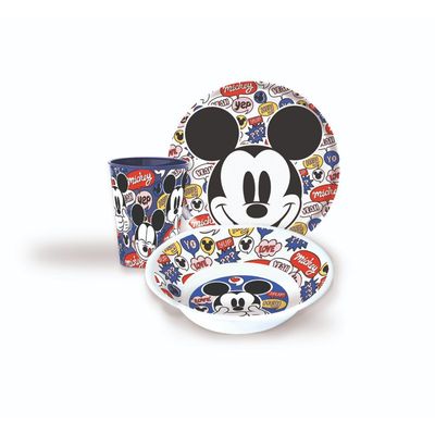 Disney Its A Mickey Thing Melamine 3 Pcs Plate, Bowl & Tumbler Set