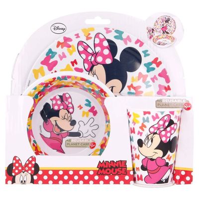 Disney Minnie So Edgy Melamine Plate, Bowl & Tumbler Set