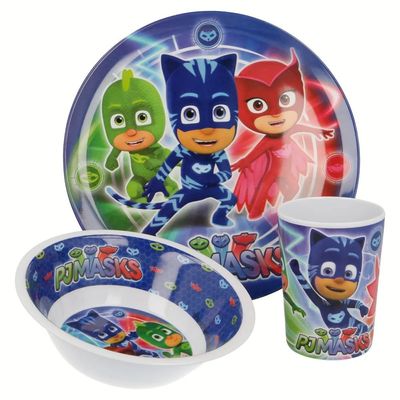 Pj Mask Pj Masks Melamine Plate, Bowl & Tumbler Set