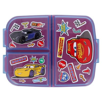Pixar Car Stickers Plastic Lunchbox With Multi Compartment
